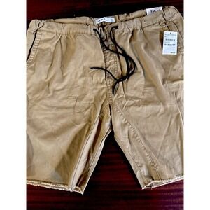 The Rail Men's Draw String Khaki Shorts NWT Size XL Raw Edge Nordstrom